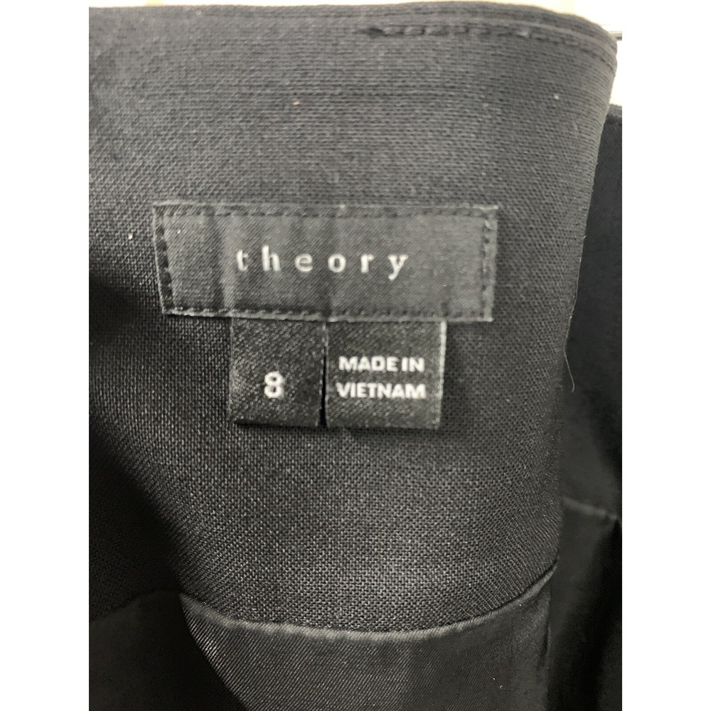 Theory Womens A Line Black Trim Gray Short Skirt With Pockets Size 8 - Picture 6 of 7